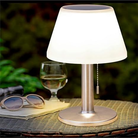 DIAMOND CHEF Solar Table Lamp – Waterproof Outdoor & Indoor Solar Lantern with On/Off Switch and Pull Chain, Energy-Saving Decorative Lamp for Garden, Patio, Bedroom, Living Room, Courtyard