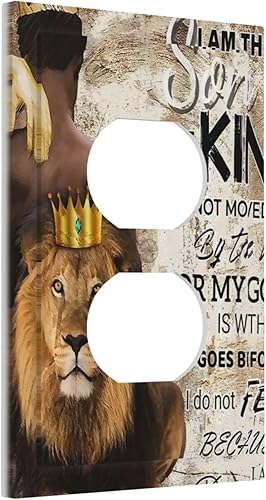 Miniatura 2 de Cotizaciones Hombre africano Afro Lion 1 Gang Outlet Plate Decorativo Single Duplex Placa de pared Receptáculo eléctrico Interruptor de luz