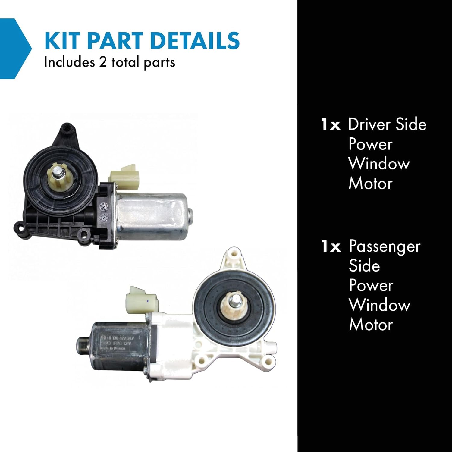 TRQ Front or Rear Driver & Passenger Side Power Window Motor Compatible with 02-06 Cadillac Escalade Escalade EXT 03-06 Escalade ESV 99-04 Chevrolet Silverado 2500 01-06 Silverado 2500HD 3500 Tahoe