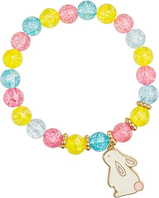 Easter Bunny Egg Crystal Beaded Bracelets Colorful Eggs Chick Rabbit Charms Adjustable Bracelets for Women Cute Easter Holiday Party Jewelry Gift