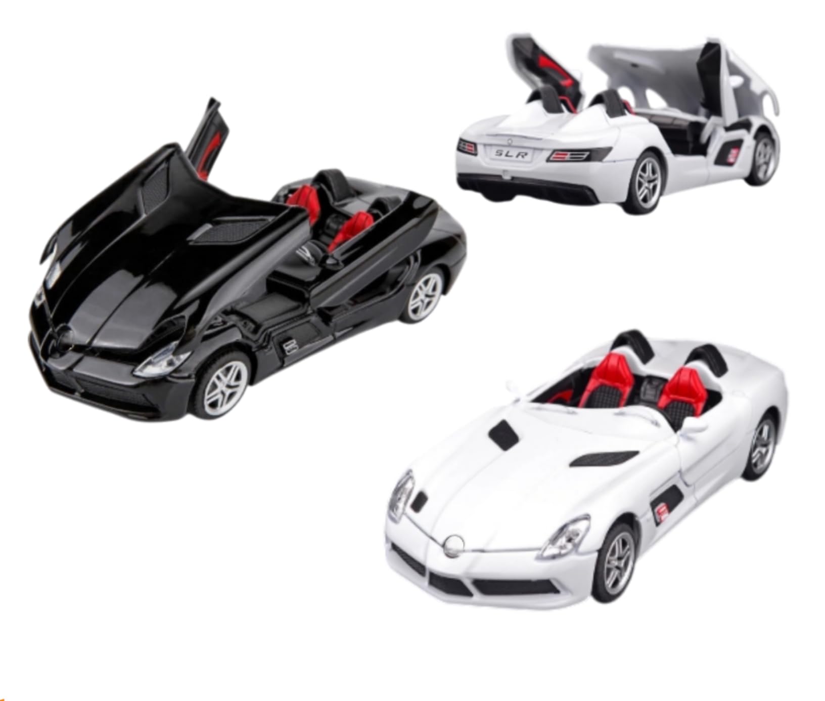 Minniq STORE Merceedes Benz SLR 1:32 Model Car with Box, Zinc Alloy Pull Back Toy car with Sound and Light for Kids Boy Girl Gift [Colors as Per Stock] (Merceedes Benz SLR 1:32)