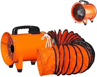 12Inch Portable Mobile Axial Flow Fan, 550W/220V Blower, Industrial Tunnel Ventilation Fan with 10M Air Duct Suitable for Basements And Factory Workshops
