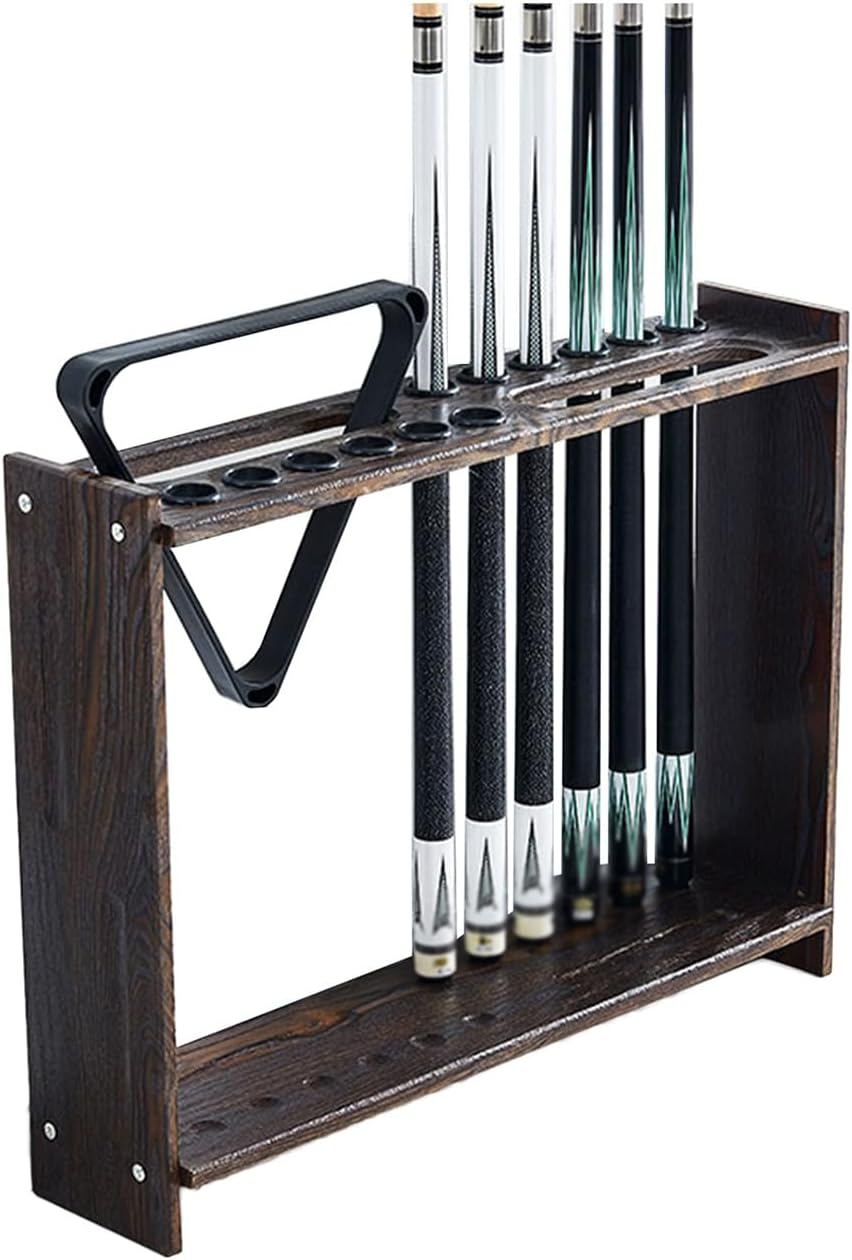Freestanding Wooden Billiard Cue Stick Holder, Tripod Rack with Rubber Protective Ring, Holds 12 Cues, 80kg Capacity, Stylish Black Pool Cue Organizer