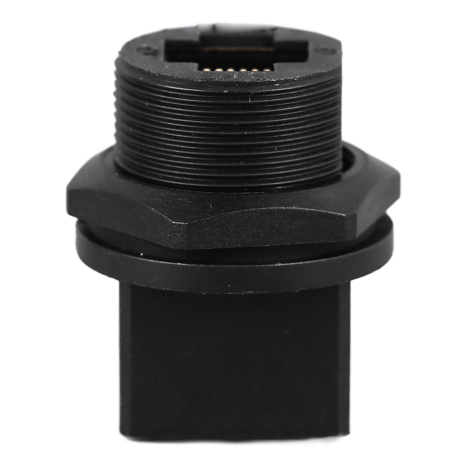 YWBL-WH Connecteur RJ45 PA66 Connecteur Femelle RJ45 IP67 IP68 étanche à 180 Degrés, Double Port Réseau, Prise Filetée pour Montage sur Panneau Extérieur, Utilisation Ethernet -40 °F à 221 °F