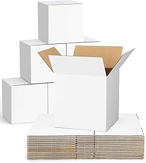 40-Pack-Small-Shipping-Boxes-6x6x6, Corrugated-Cardboard-Boxes-for-Packaging-Small-Business, White-Boxes-Mailers