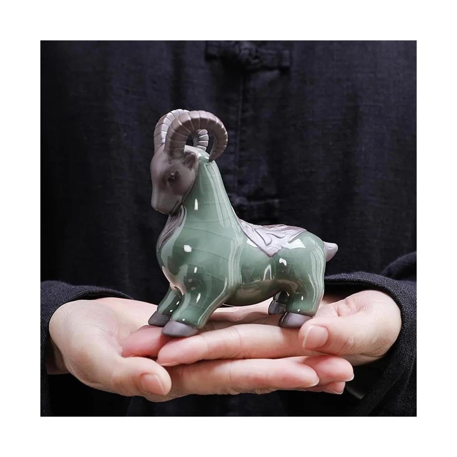 1 mascota de té de oveja de arcilla morada for escritorio