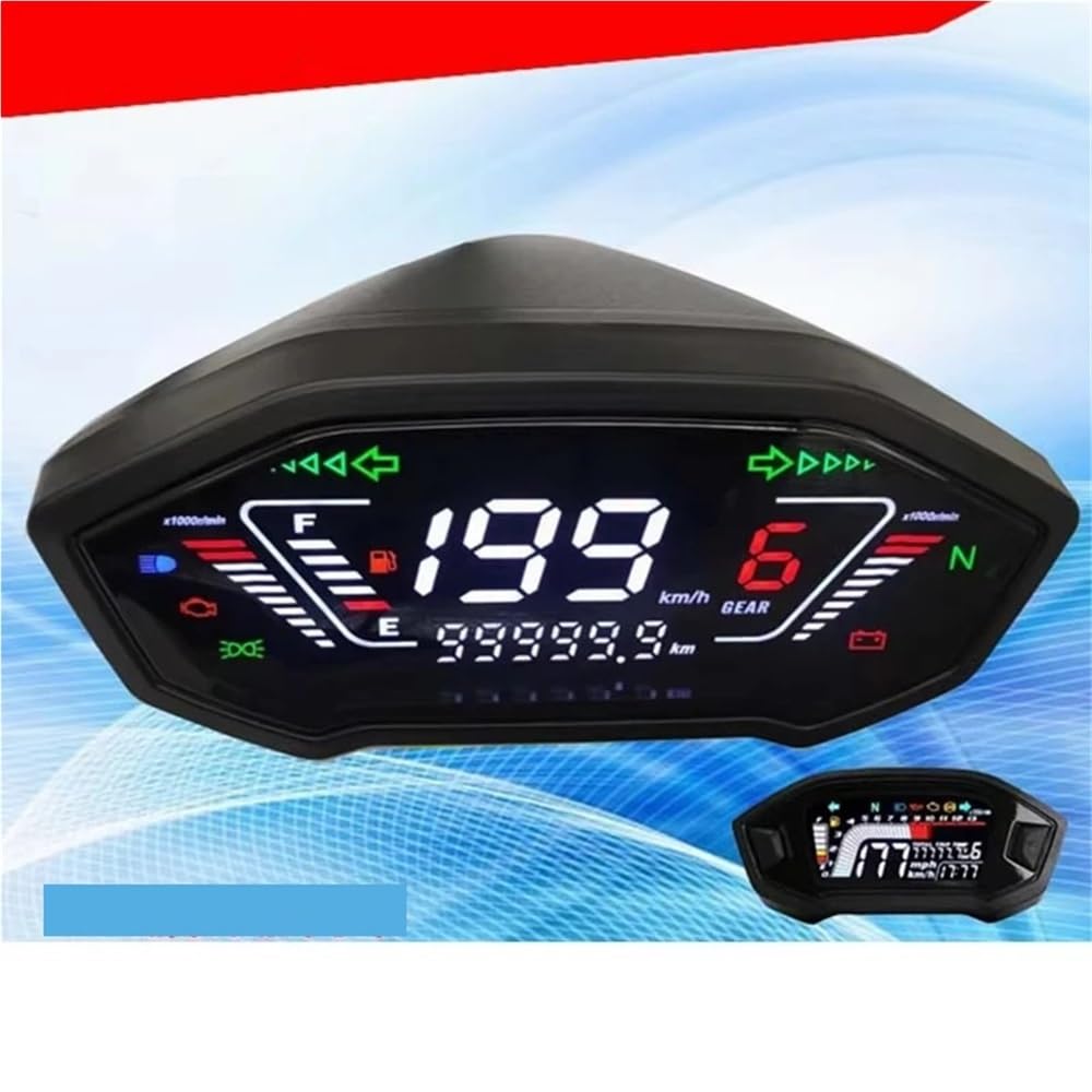 Tachimetro Moto Contagiri digitale universale per moto Tachimetro Cruscotto Display LCD 10000 giri/min