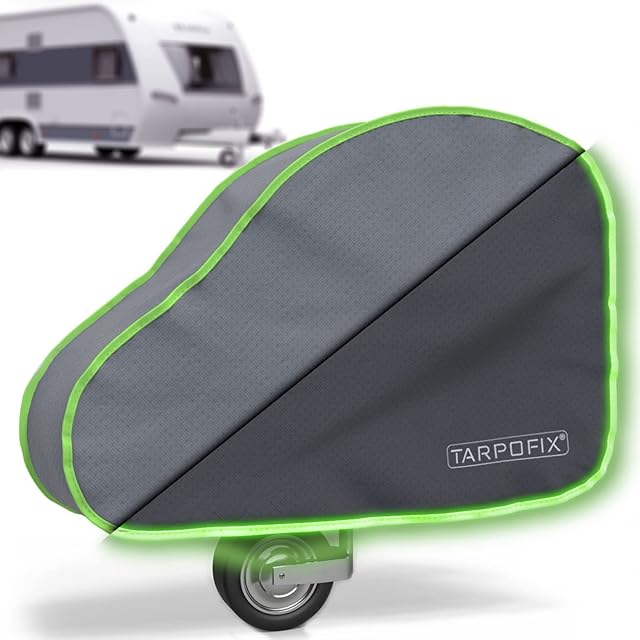 Tarpofix® Tow Hitch Cover with Reflective Edge & Double Click Lock - Universal caravan hitch cover in large version - Hitch Cover for Trailers - Towing Accessories Protector Waterproof Trailer Covers