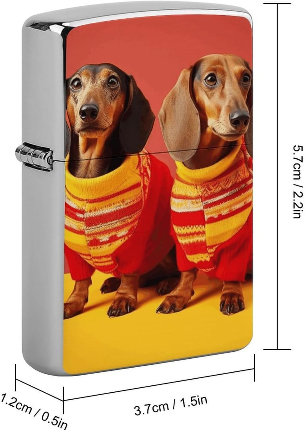 Cute Dachshund Lighter Case Cover Holder Metal Lighter Pouches image 2