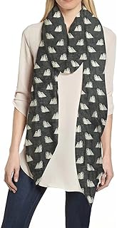 Lina & Lily Maltese Dog Print Scarf Shawl Wrap Lightweight, Gift for Dog Lover (Grey)