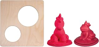 Rayher Latex-Gießformen, Vollformen, Set „Märchenwelt“, 2 Gießformen Froschkönig + Einhorn, 1 Gießformhalter, Formen zum Gießen von Kreativ-Beton, Raysin, Kreativ-Seife, Wachslinsen, 47015000
