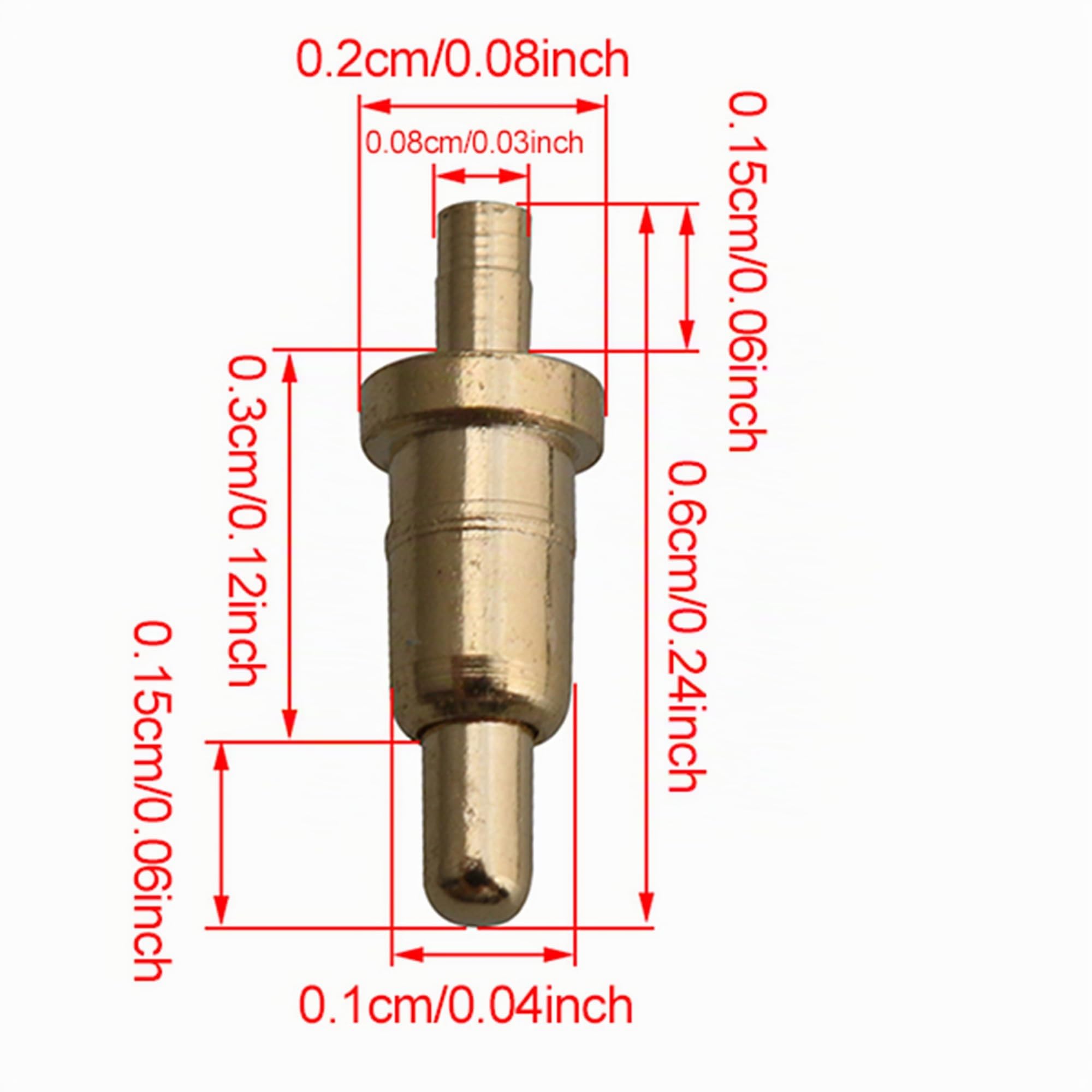 Mxfan - 100 conectores chapados en oro de 6 mm de cobre, pernos de agujas de resorte