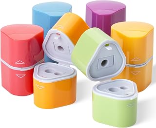 Mr. Pen- Pencil Sharpener for Colored Pencils, 6 Pack, 3 Hole, Pencil Sharpeners Manual, Handheld Pencil Sharpener