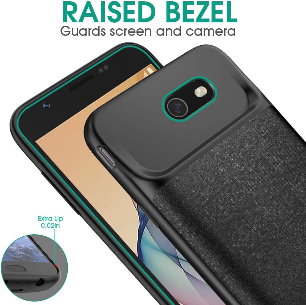 Newdery Galaxy J7 2017 Battery Case, J7 Sky Pro, J7 Prime, Charging Case, 4000mAh J7 Perx Slim Extended Charger Case with TPU Raised Bezel, Full Protection from Facing Drop for Samsung Galaxy J7V