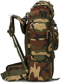 Hiking backpack 65L - Hiking backpack with waterproof rain shield - suitable for hiking, travel and camping, Military Green