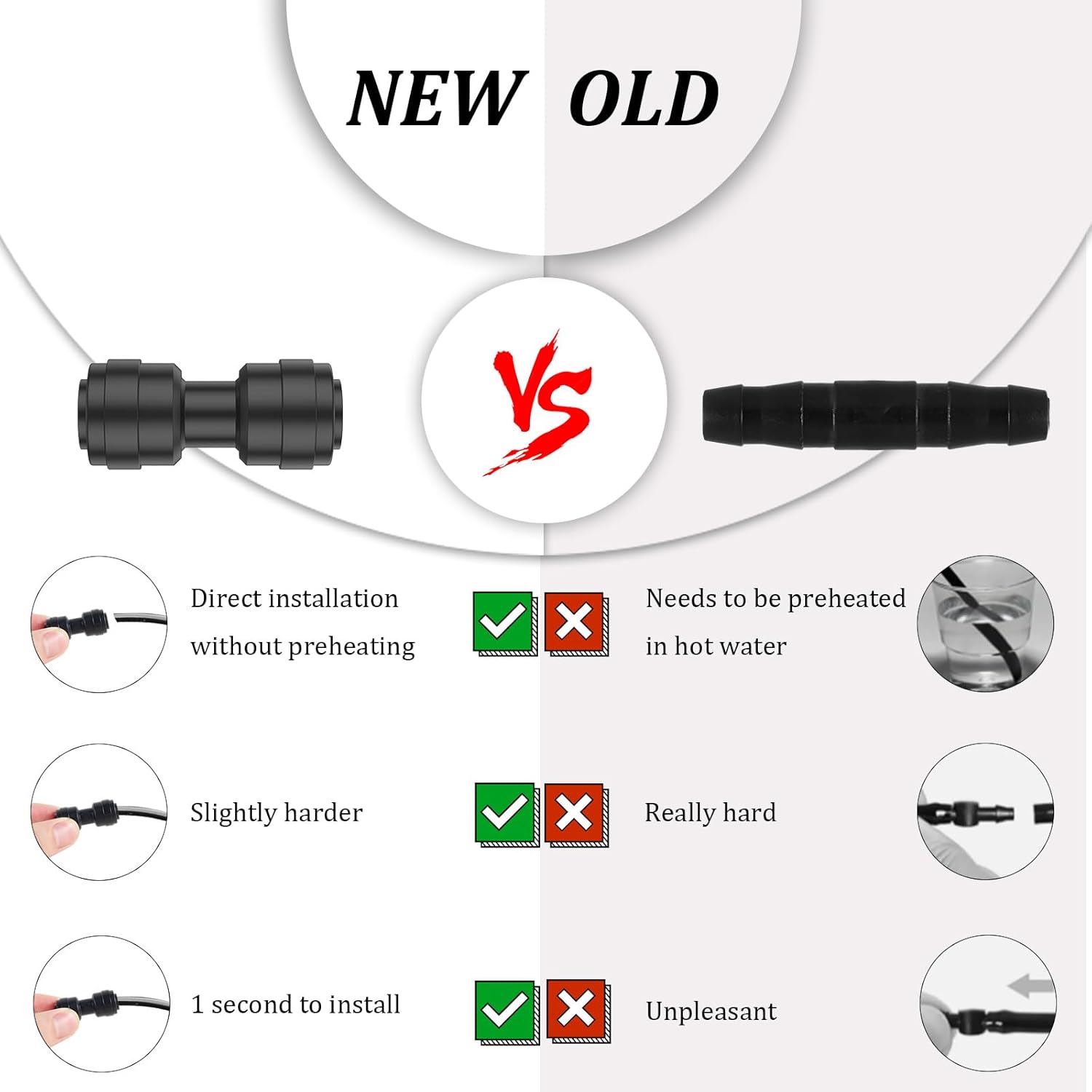 30 Pcs Quick Connect 1/4" Drip Irrigation Elbow Coupling Connectors, Leak-Proof Drip Irrigation Coupling Connector, Efficient Leak Free Fittings for Sprinkler for Sprinkler or Irrigation System