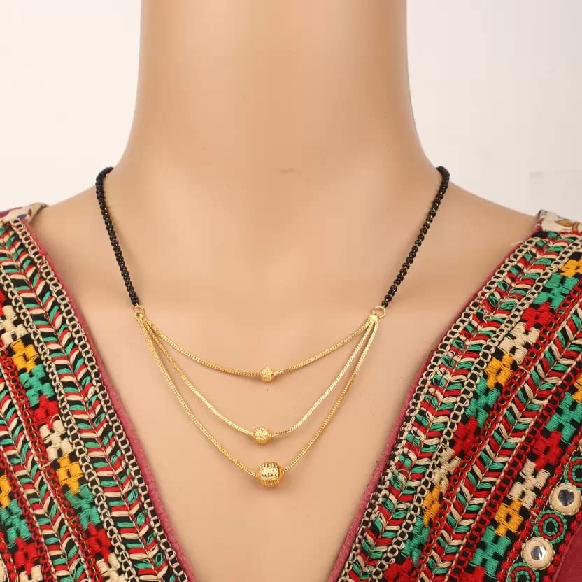 Soni Designs Golden Princess Traditional Gold Plated Mangalsutra (18 Inch Length) Three Layered Mangalsutra Alloy Mangalsutra For Women (B0C1SF7SB5) Amazon Price History, Amazon Price Tracker