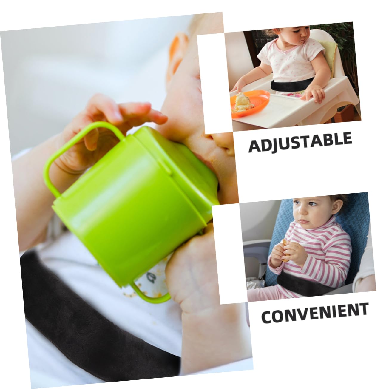 2pcs Boy Girl High Chair Safety Harness Chair Straps for Toddlers Easy to Carry Multipurpose Adjustable Comfortable Fabrics