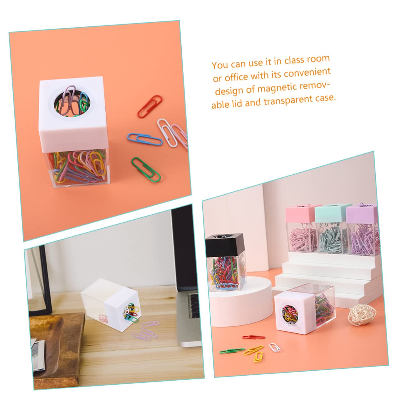 Lurrose 8 Pz secchio di spilli graffetta per fogli contenitore magnetico per graffette organizzatori scrivania organizzatore scrivania ufficio clip custodia per graffette porta graffette