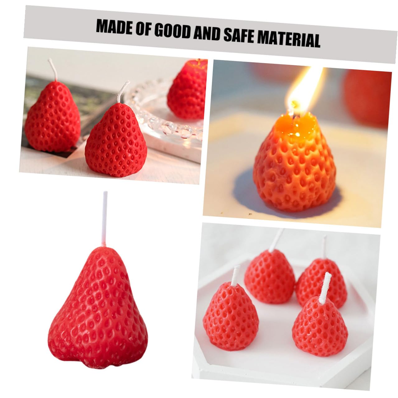 Set 9 Candele Profumate alla Fragola, Piccole Candele Decorative a Forma di Fragola per Aromaterapia, Idee Regalo per Matrimoni, Compleanni e Decorazioni Casa