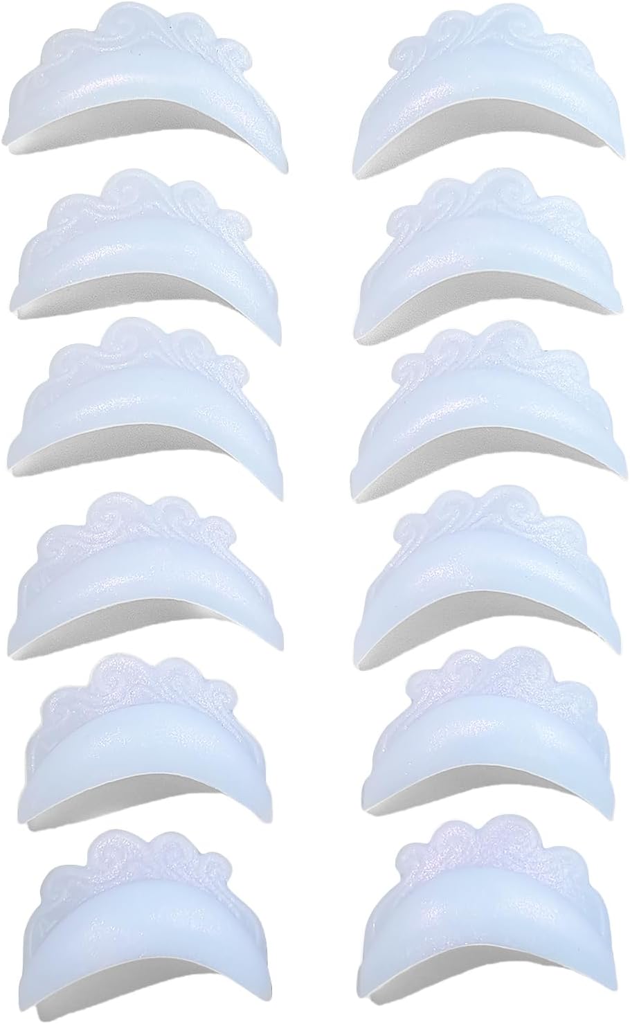Libeauty Lash Lift Shield Lash Perm Pads 12 Pcs Open-Eye Eyelash Perming Curler Reusable Eyelash Pads Lifting Rods Pro & Beginners (White)