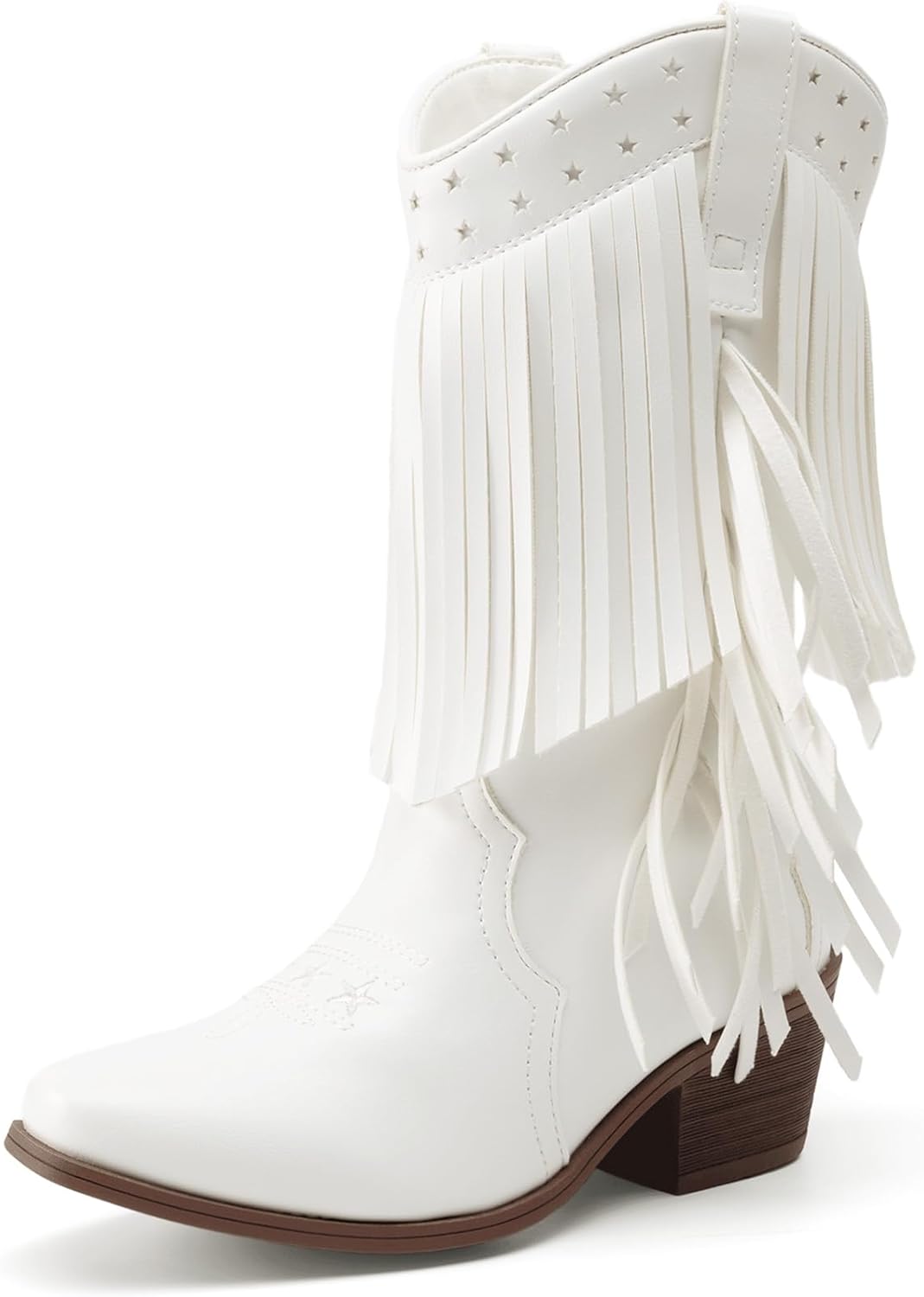 DREAM PAIRS Girls Cowboy Boots with Tassel Fringe Cowgirl Boots Kids Western Boots Stylish & Comfortable