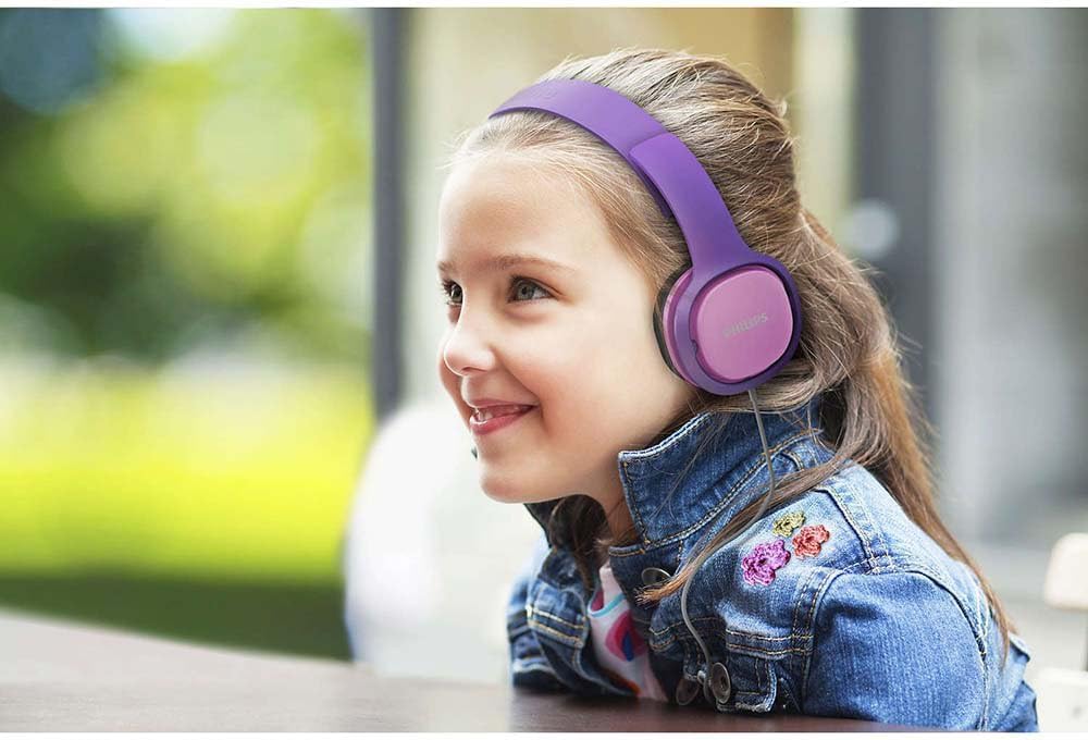 Philips SHK2000 Over Ear Kids Headphones, 85dB Volume Limit, Noise Isolating, Soft Ear Pads, Ergonomic Headband (Pink)