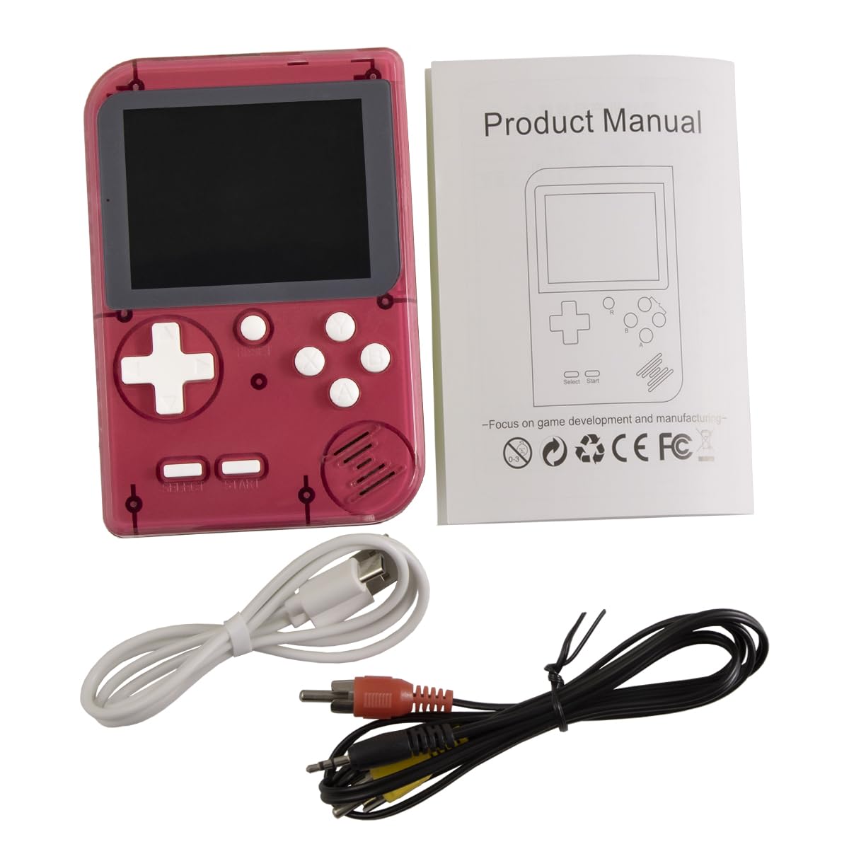 Mini macchina da gioco retrò con 400 giochi classici FC console di gioco palmare da 2,8 pollici schermo a colori supporto per uscita TV, regali di compleanno per bambini e adulti (rosso)