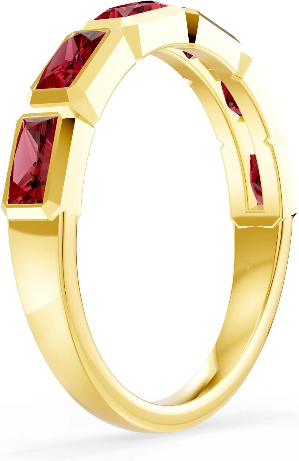 PEORA Baguette Cut Garnet Band Available in Solid 10K, 14K or 18K Ring – White, Yellow or Rose Gold