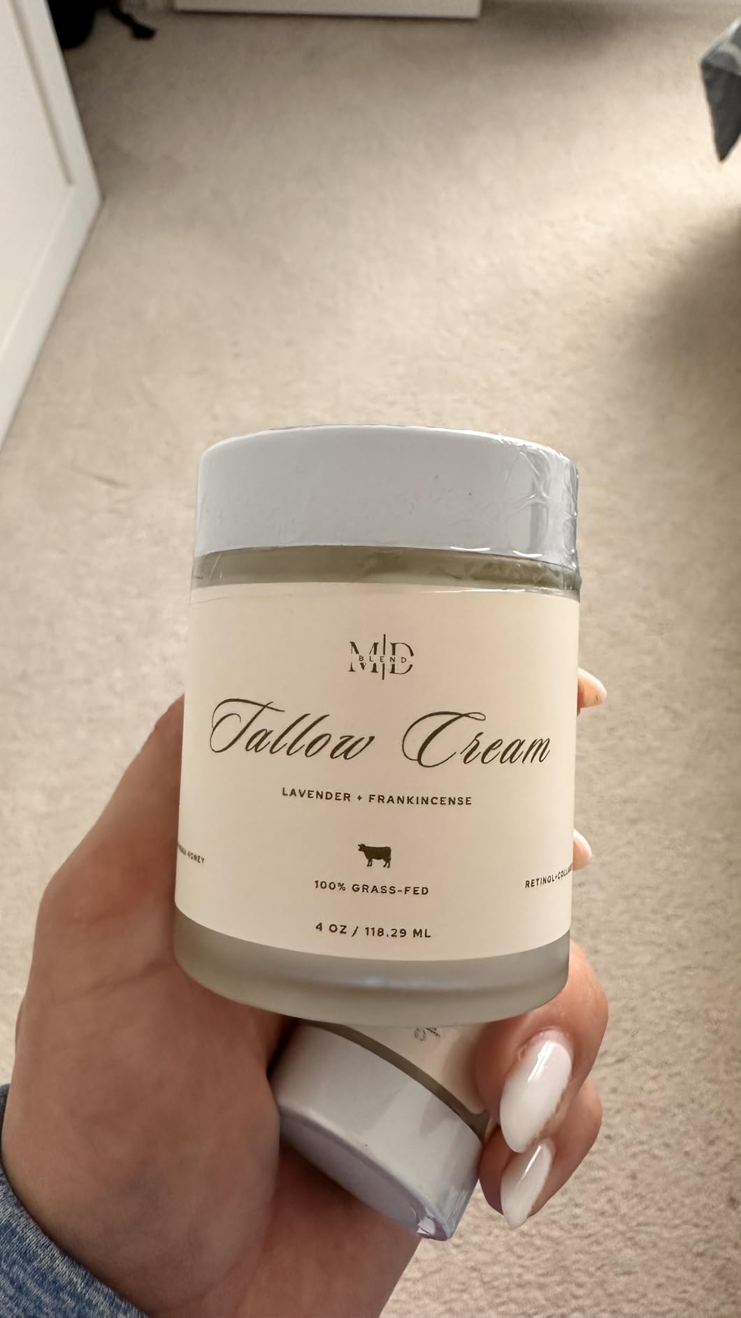 M.D. Blend Tallow Cream Moisturizer With Lavender For Face & Body, Daily Hydration And Skin Care Support For Dry And Sensitive Skin