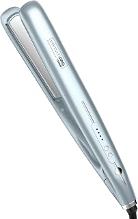INFINITI PRO CONAIR SmoothWrap Plancha de pelo de doble ion de 1 pulgada, plancha plana de 1 pulgada produce más volumen y menos encrespamiento, 5 ajustes de calor, para todo tipo de cabello y texturas, azul