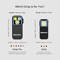 Vista 3 de OLIGHT Oclip Pro EDC Linterna con clip, recargable de 500 lúmenes con tres soluciones de iluminación, carga tipo C, luces magnéticas para Negro