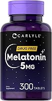 Vista 1 de Carlyle Melatonin 5mg 300 Tablets Drug Free Supplement Vegetarian, Non-GMO, Gluten Free