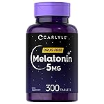 Carlyle Melatonin 5mg | 300 Tablets | Drug Free Supplement | Vegetarian, Non-GMO, Gluten Free