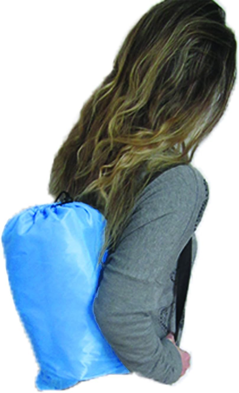 Inflatable Couch Lounger Comfortable and Strong Lazy Couch Air Bed Blue Portable Sofa Durable Travel |Hang Out Bag|Perfect for Beach, Camping, Sleeping|No Pump Needed. Just Add Summer!