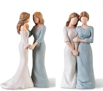 Storieme Mother of The Bride Gifts from Daughter Mom Touches Brides Cheek Wedding Figurine Keepsake for Mom on Wedding Day - Unique Mothers Day Birthday Present