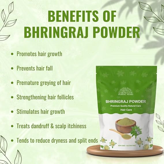 Bhringraj Powder for hair growth 100g | 3.5 oz Hair Growth Rejuvenator from India
