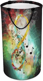 Abstract Music Symbol Laundry Basket Dirty Clothes Bin, Waterproof Laundry Hamper, Laundry Bag, Clothes Hamper Stands for Bedroom, Towels,Clothings