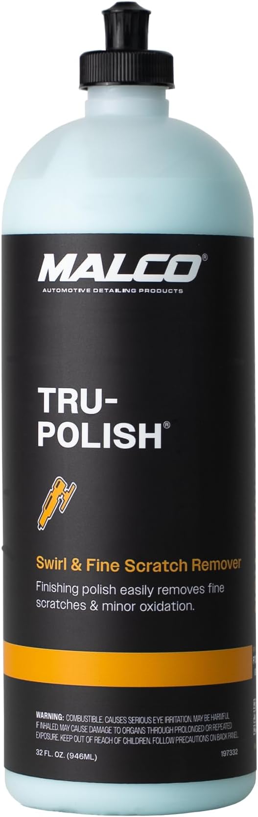 Malco Tru -Polish - All in One Car Polish and Swirl Remover/for Vehicle Paint Correction, Detailing and Buffing / 32 oz. (197332)