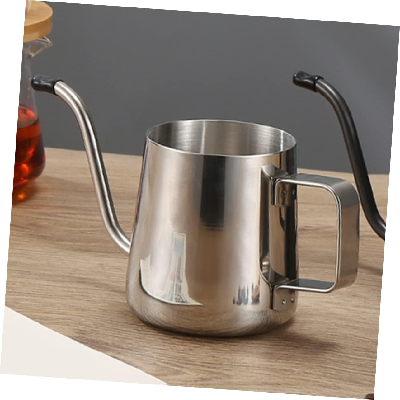 Coffee Kettle with Long Spout Lid Ergonomic Design for Drip Pouring for Office Home Brewing for Coffee and Tea Lovers