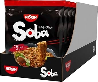 NISSIN Soba Wok Style Chilli Flavoured Instant Noodles, 111 g 9-Pack | Quick & Easy Instant Noodles Meal, Vegetarian-Friendly, Low in Fat, Ready in 3 Minutes, Perfect for On-the-Go, Quick Snack