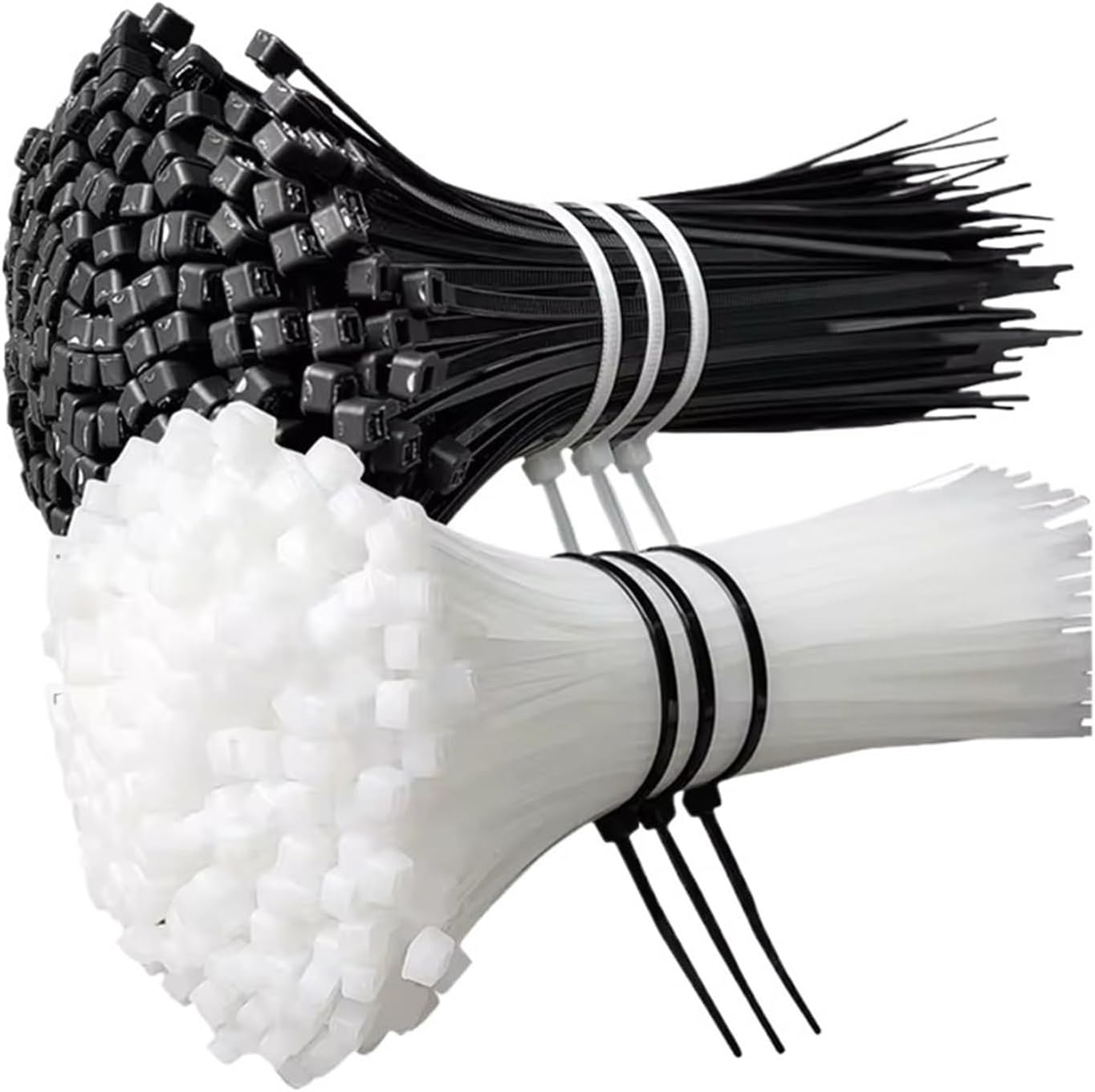 Zip Tie 500pcs Zip Ties Plastic Nylon Self-locking Cord Straps Adjustable Fastening Loop for Indoor And Outdoor(Black-4x200mm)