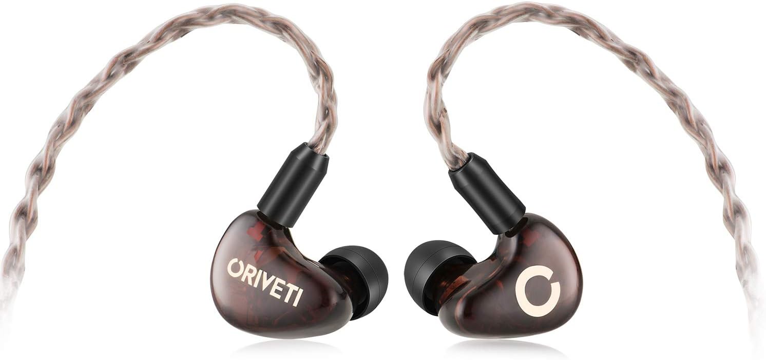 ORIVETI OH500 - Handmade Resin Body, 5 Driver Hybrid 4 Balanced Armature+Dynamic, High Fidelity, Cable Detachable, in-Ear Headphones