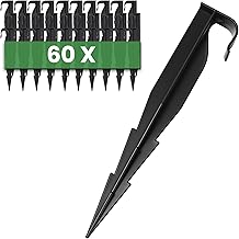 Pack of 60 garden hose anchors, ground nails with barbs, ground spikes for irrigation, ground spike mounting anchor for drip hose, pearl hose, plug-in fork