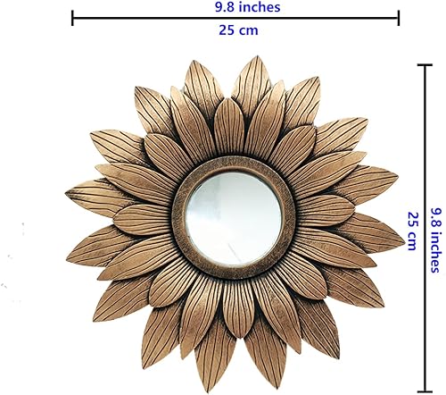 Miniatura 2 de Espejos retro dorados para pared, paquete de 1. Espejos redondos. Forma de girasol. Espejos decorativos. Espejos de pared para decoración del hogar.