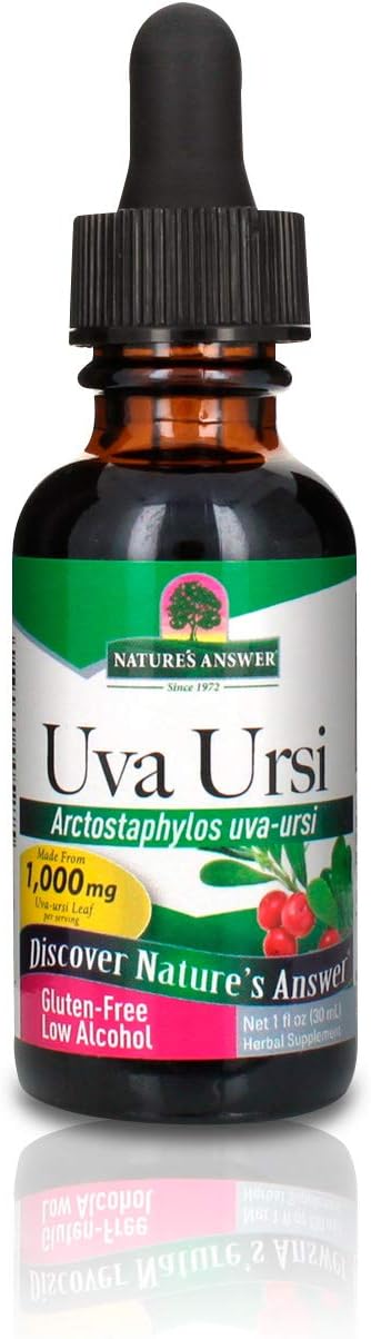 Nature's Answer Uva Ursi Leaf Liquid Drops with Organic Alcohol, 1000mg, 1-Fluid Ounce | Urinary Tract Support | Supports Nephrotic System Function | Vegan, Non-GMO | Single Count