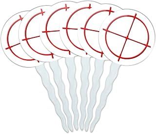 Set of 6 Cupcake Picks Toppers Decoration Guns Weapons Military - Sniper Scope Sight Target