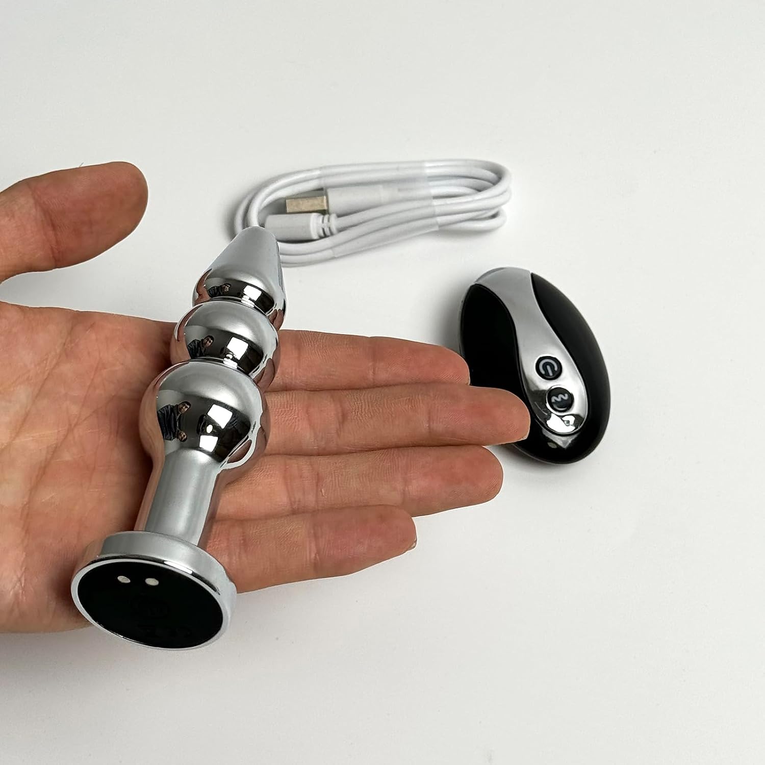 Anal Vibrating Butt Plug, Metal Anal Plug Vibrator Anal Dildo Prostate Massager with 10 Vibrations, Anal Sex Toys Large with Remote Control, Graduated Adult Toys for Men Women (Vibrating F)