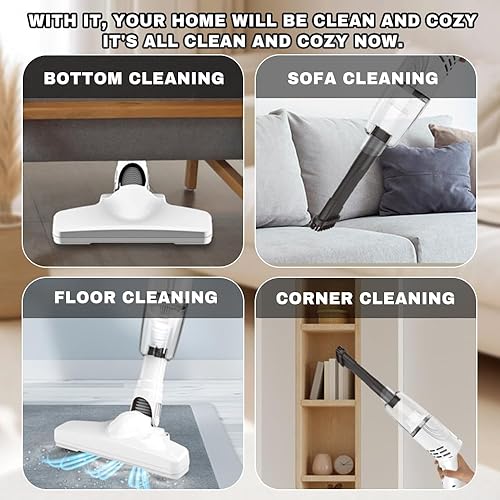 Miniatura 9 de Aspiradora inalámbrica, 6000 Pa potente succión de mano y aspiradora 2 en 1 para el hogar, sofá, automóvil, limpieza de pelo de mascotas