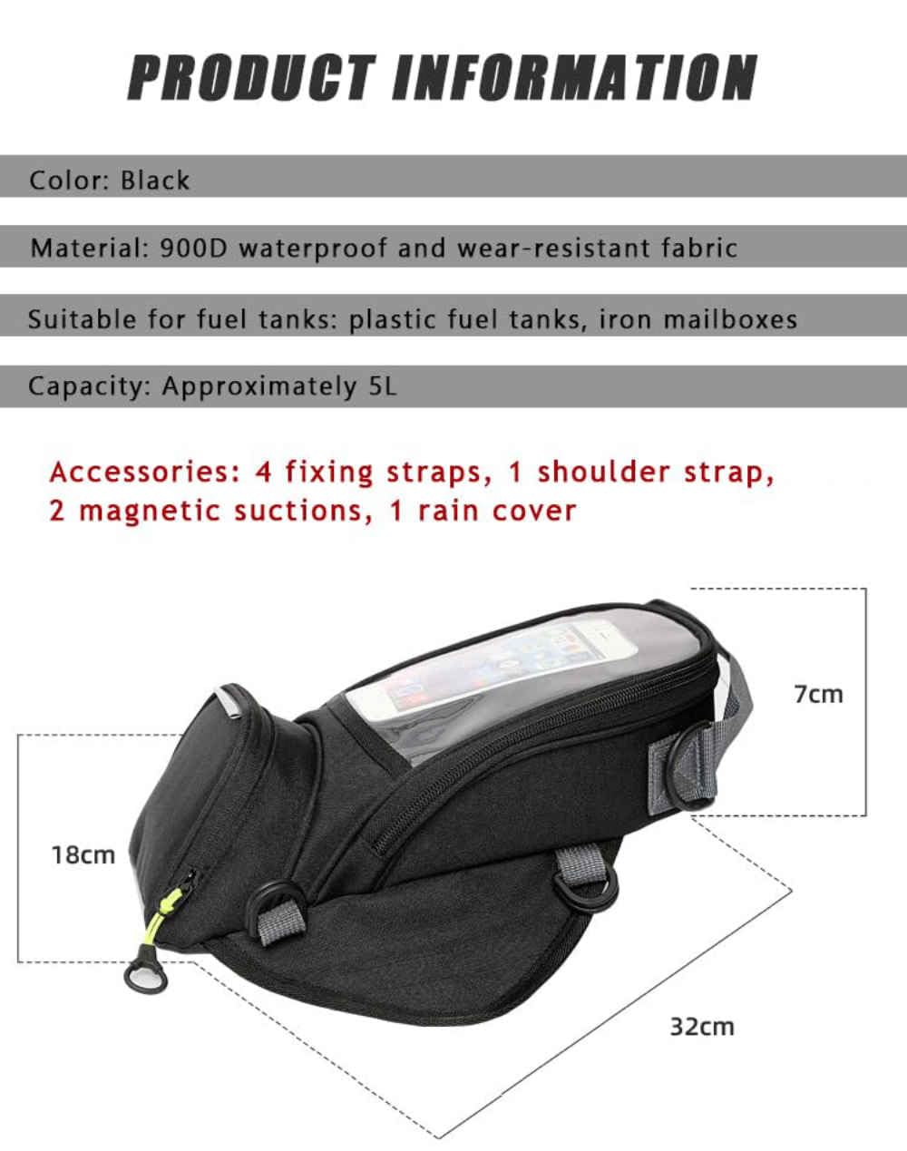Bolsa Depósito Moto para Harley Davidson Breakout con Revestimiento Repelente al Agua y Ribete Altamente Reflectante